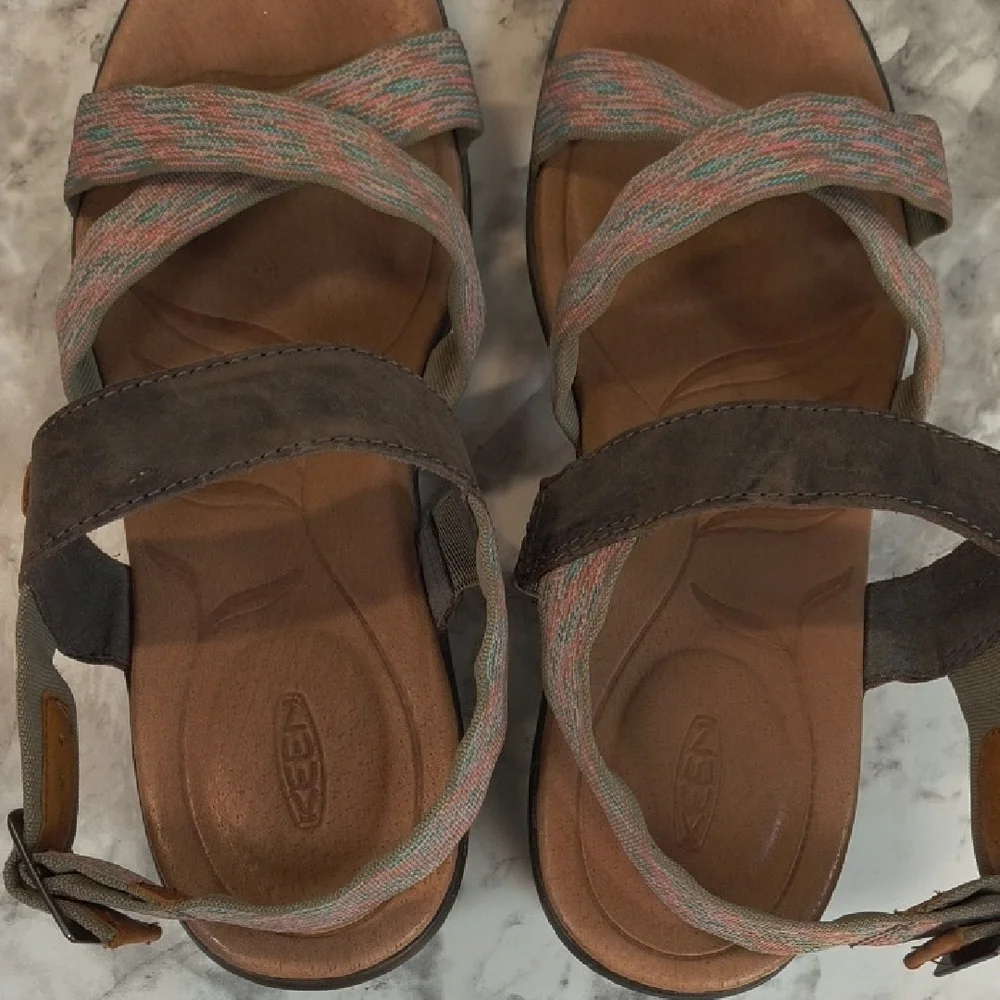 Keen Skyline Brindle Wedge  Sandals Womens Size 10 Brown Adjustable